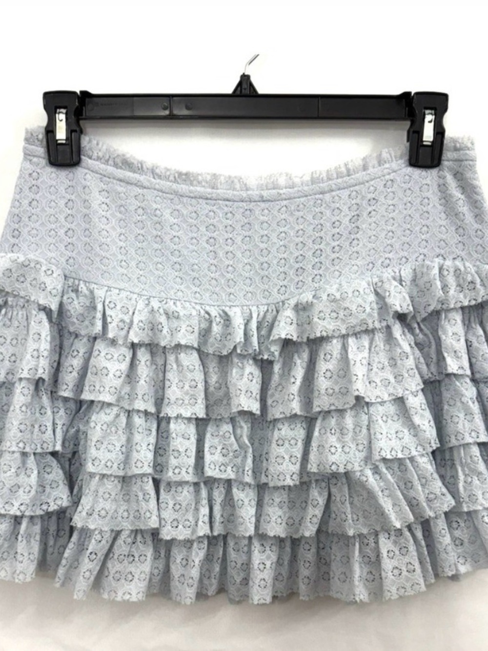 American Eagle Outfitters Light Blue Lace Ruffle Mini Skirt